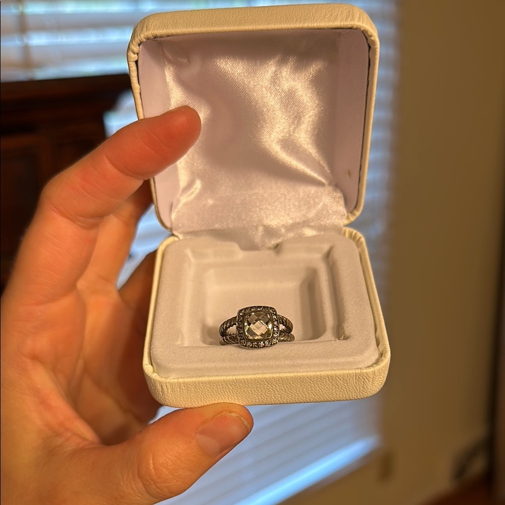 Elegant Silver Ring with Clear Stone